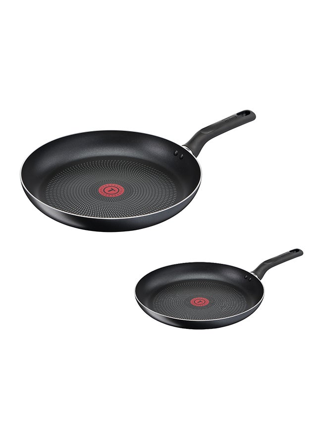 Tefal Super Cook Non-Stick Easy Clean Fry Pan Set - 28cm and 26cm, Black, Aluminum