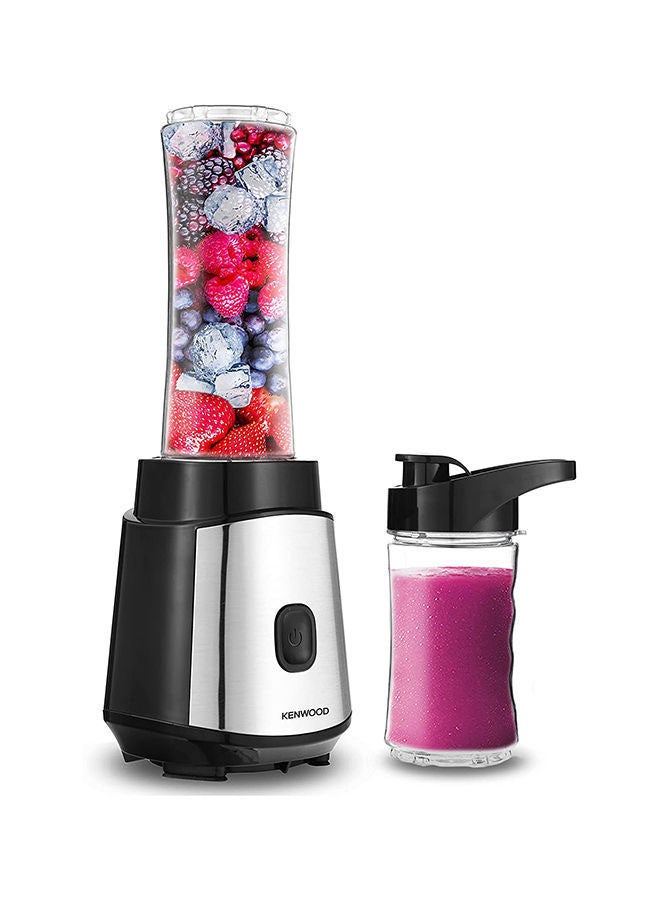 KENWOOD Personal Blender Smoothie Maker With & Tritan Smoothie2Go Bottle and Lid, Ice Crush Function 350 W BLM05.A0BK Silver/Black