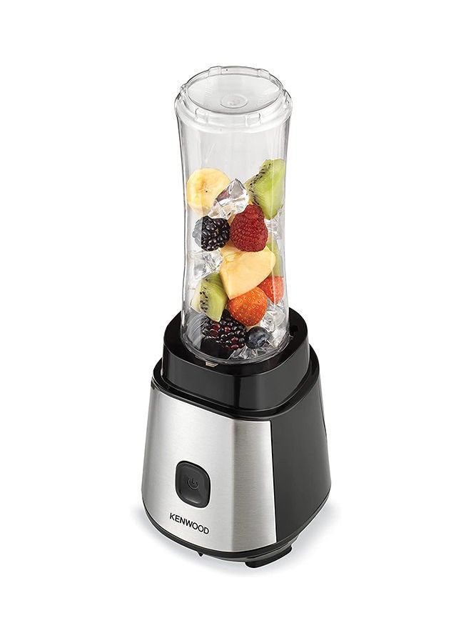 KENWOOD Personal Blender Smoothie Maker With & Tritan Smoothie2Go Bottle and Lid, Ice Crush Function 350 W BLM05.A0BK Silver/Black