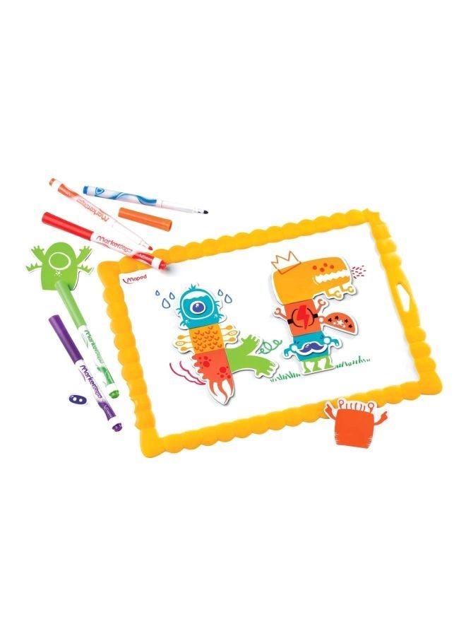 Maped 9-Piece Creative Artist Magnetic Board Kit Yellow/White/Orange