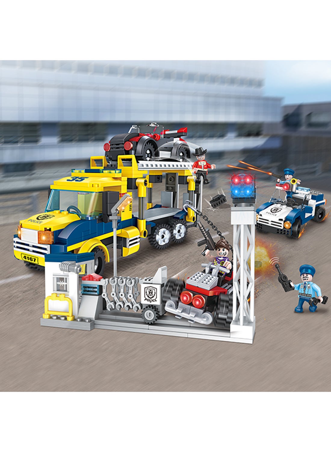 COGO 4167 550-Piece Police Series Non-Toxic Plastic Building Block Set For Kids, 6+ Years