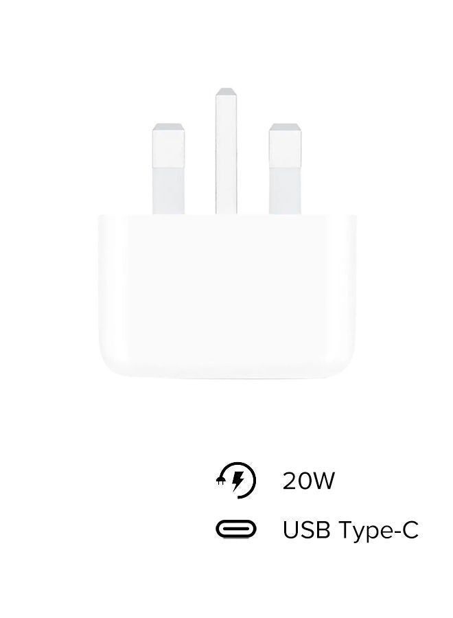 Apple 20W USB-C 3-Pin Power Adapter White