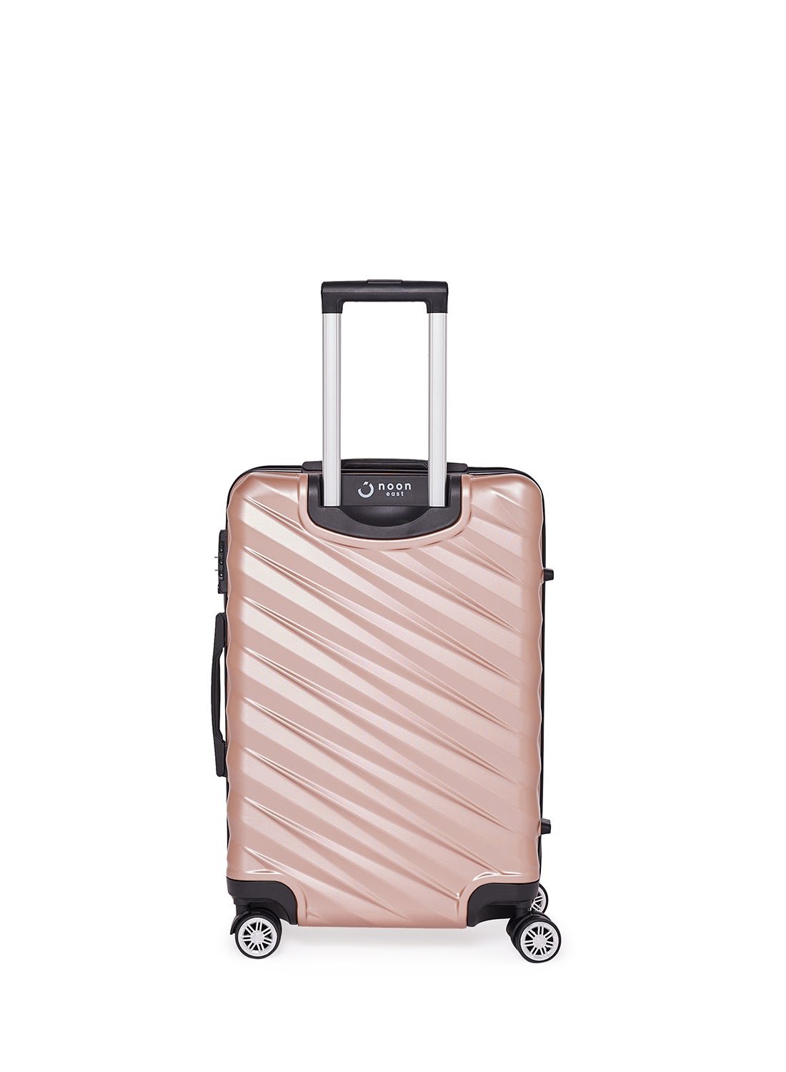 3-Piece ABS Hardside Spinner Iron Rod Luggage Trolley Set With TSA Lock 20/24/28 Inch Rose Gold