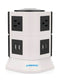 Safemore 6-Way Vertical Extension Power Strips White/Black