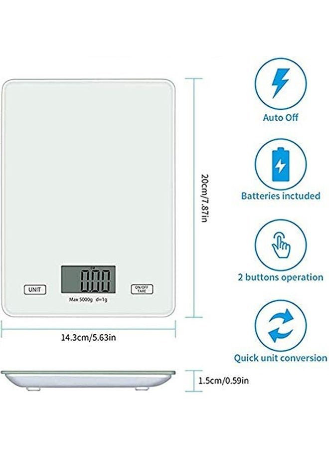 AMERTEER Food Digital Weight Scale White 550grams