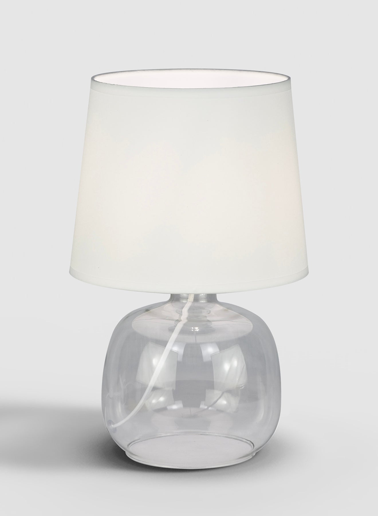 Ebb & Flow Mirat Glass Table Lamp – Luxury Design, Off White, 22 x 35 cm (Model: LT4102)