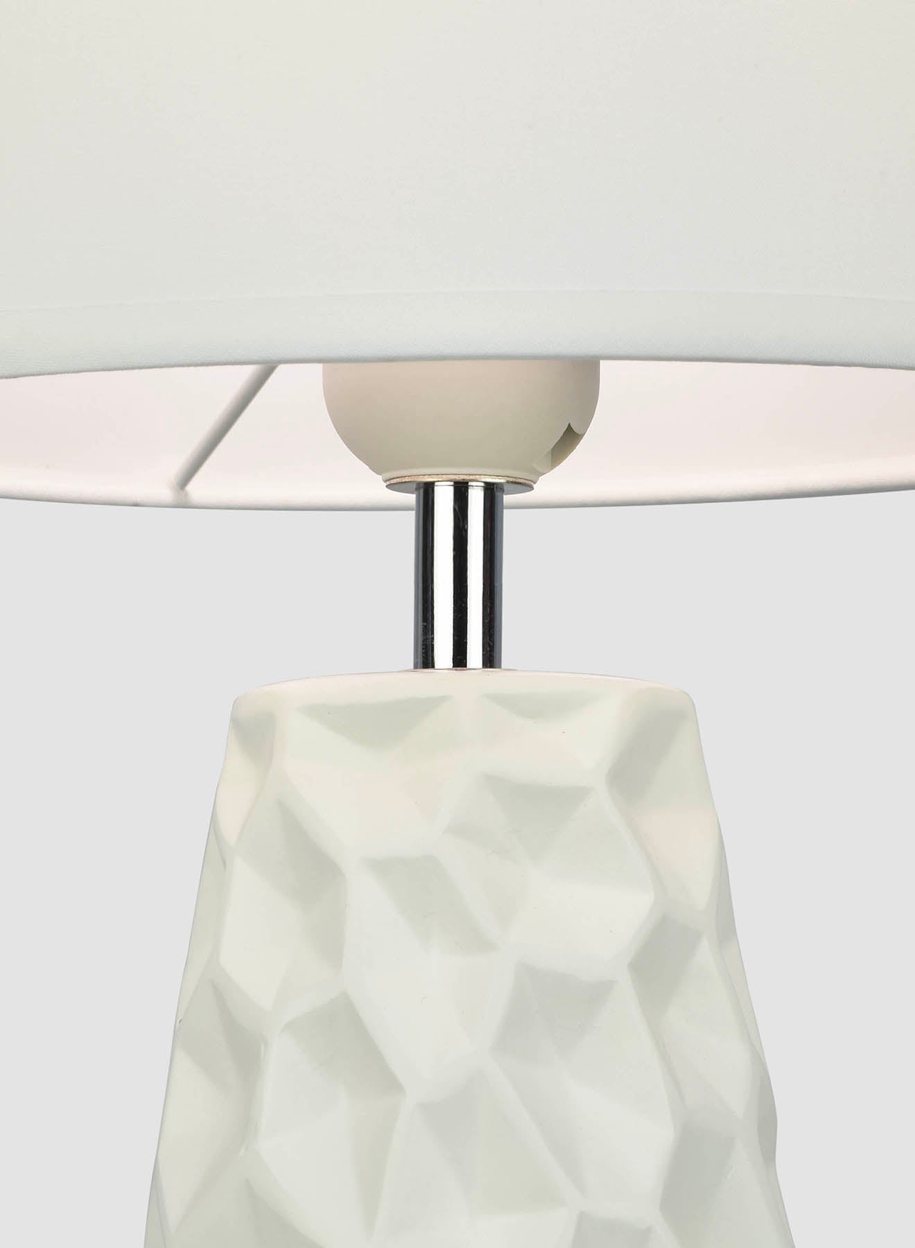 Ebb & Flow Prism Ceramic Table Lamp Unique Luxury Quality Material for the Perfect Stylish Home AT17115 Off White 20 x 43.6