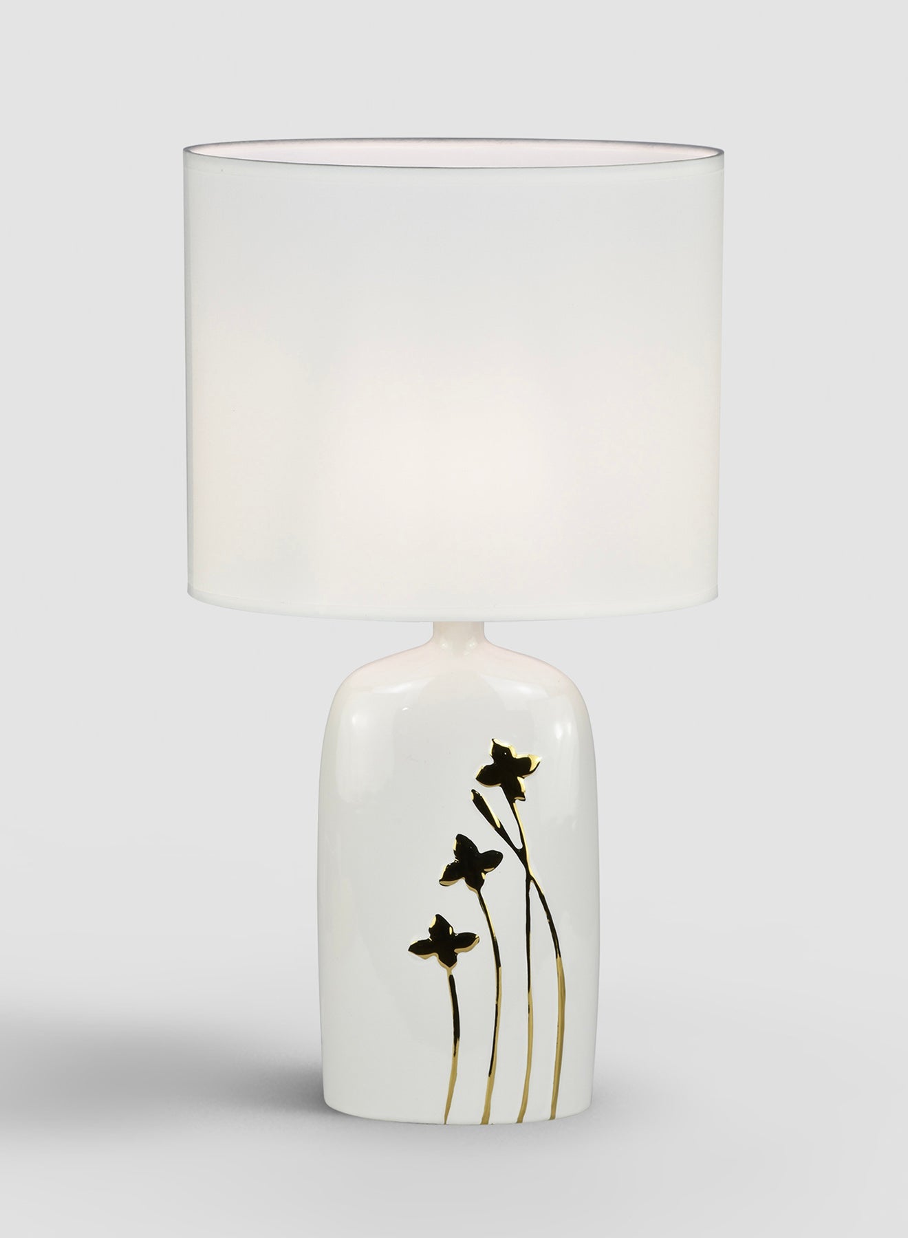 Ebb & Flow Fleur Gold Ceramic Table Lamp Unique Luxury Quality Material for the Perfect Stylish Home AT17101 Gold/Off White 27 x 15 x 50.5