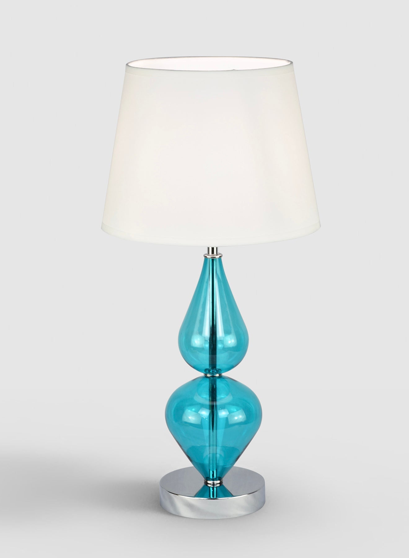 Switch Teardrop Glass Table Lamp Unique Luxury Quality Material for the Perfect Stylish Home LT3113 Light Blue/Off White 24 x 50 Light Blue/Off White