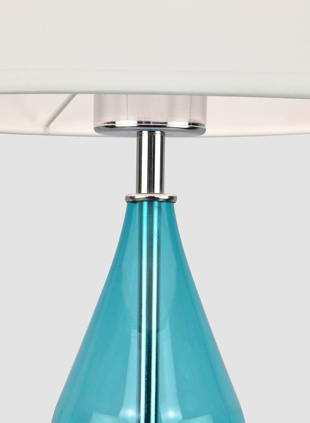 Switch Teardrop Glass Table Lamp Unique Luxury Quality Material for the Perfect Stylish Home LT3113 Light Blue/Off White 24 x 50 Light Blue/Off White