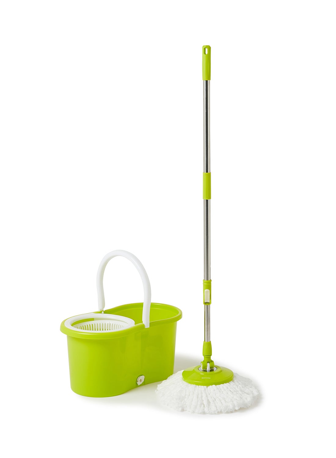 Amal Floor Cleaning Quick Spin Mop With Bucket Green/White 22 x 46 x 26cm