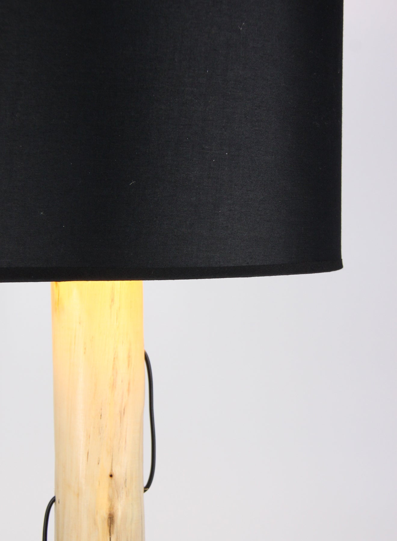 ebb & flow Log Wood Frame Table Lamp | Lampshade Unique Luxury Quality Material for the Perfect Stylish Home D181-101 Yellow 35.2 x 35.2 x 60.6