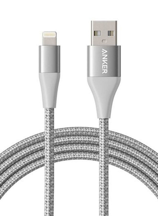 Anker Powerline+ II Lightning Data Sync and Charging Cable, 3 Feet, Silver