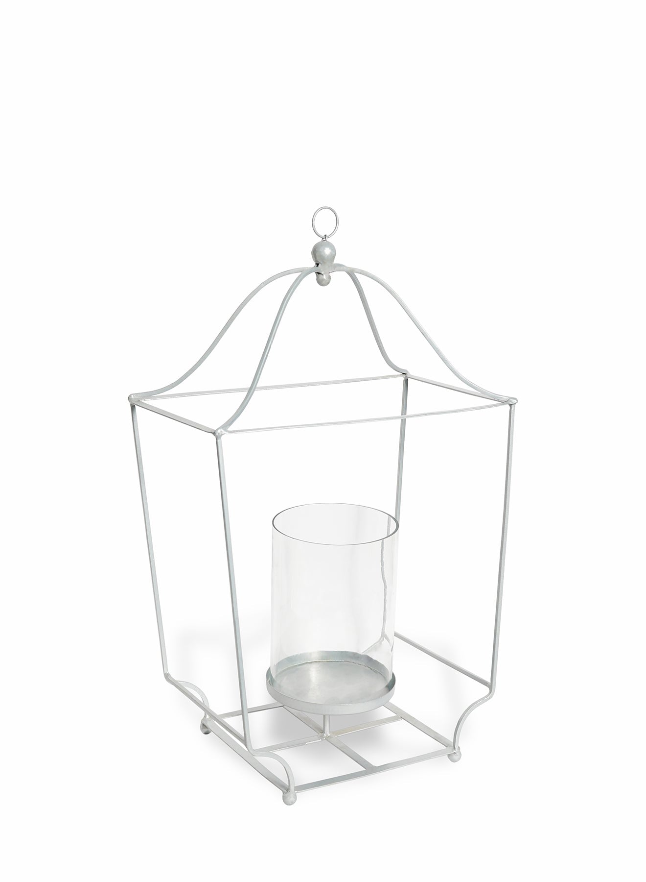 ebb & flow Ideal Design Ramadan Handmade Candle Lantern Unique Luxury Quality Scents For The Perfect Stylish Home Silver 14.83X13.83X40cm