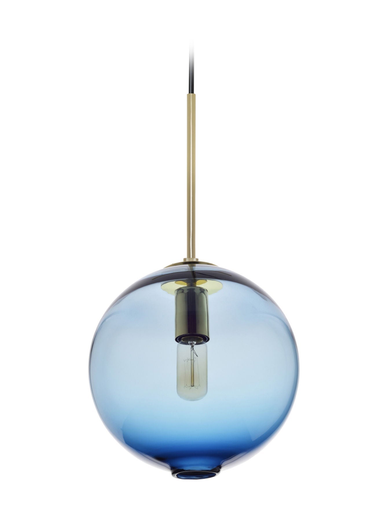 Ebb & Flow Handmade Art Glass Pendant Lighting Blue Unique Luxury Quality Material for the Perfect Stylish Home 25.4 x 25.4 x 50cm