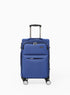 Expandable Softside Spinner Aluminium Iron Tie Rod Luggage Trolley with TSA lock, 20 Inch Blue