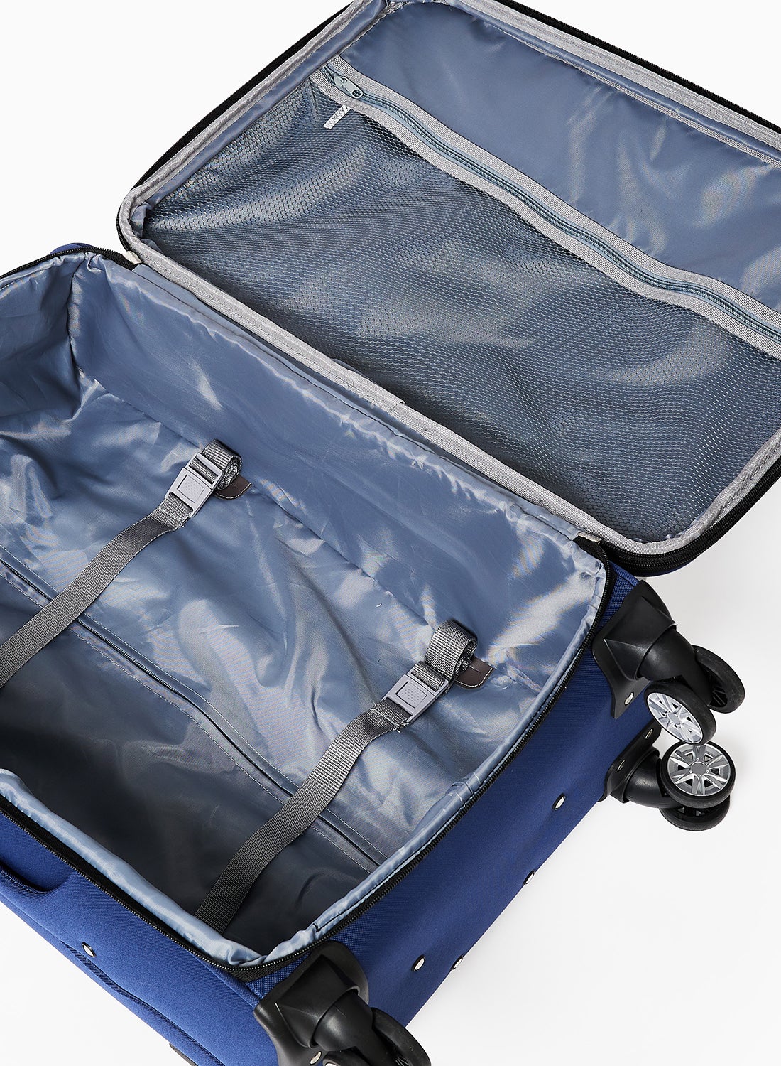 Expandable Softside Spinner Aluminium Iron Tie Rod Luggage Trolley with TSA lock, 20 Inch Blue