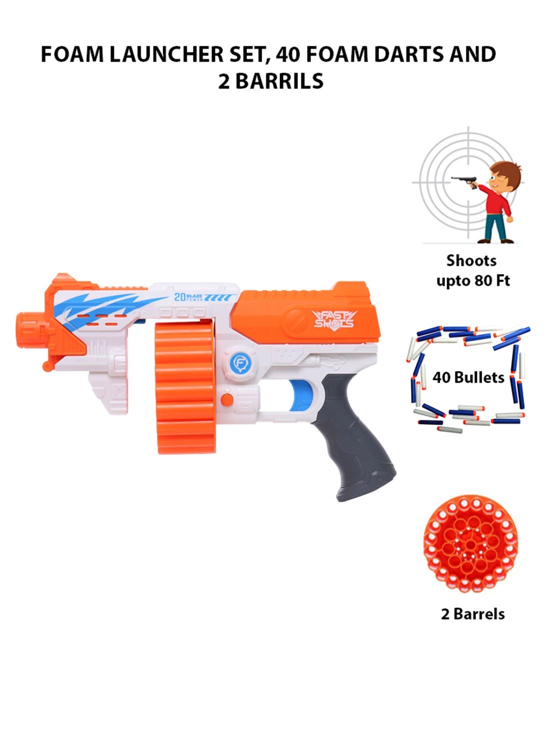 Mumbo Jumbo 43-Piece Foam Launcher Set With Foam Darts And Barrels