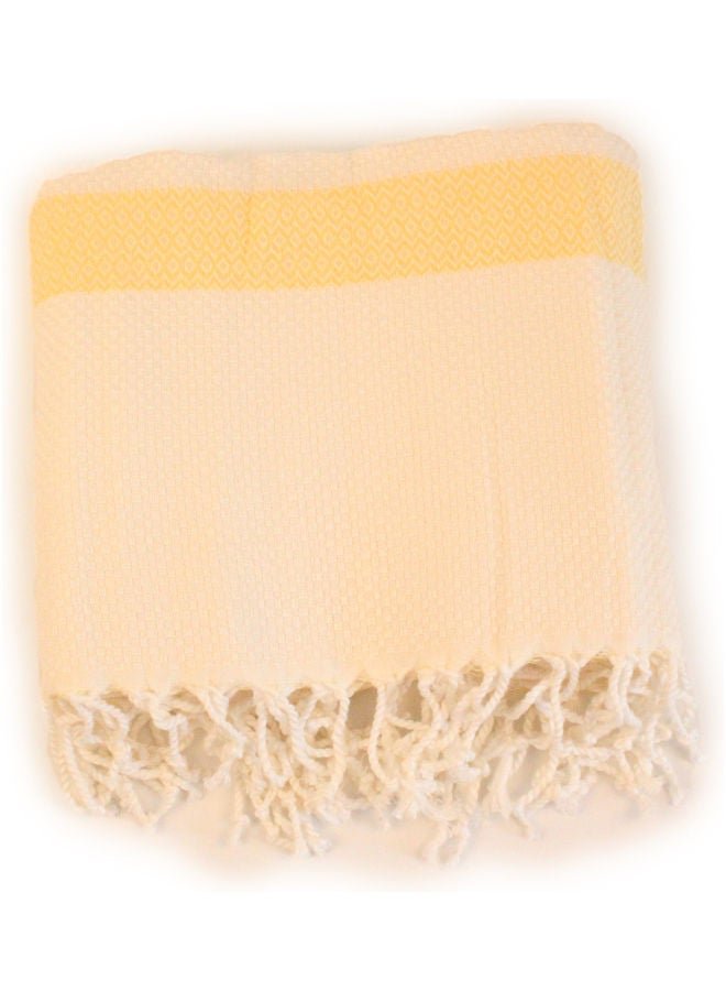 Bonamaison Cotton Turkish Peshtemal Towel Multicolour 90x180cm BEIGE - YELLOW