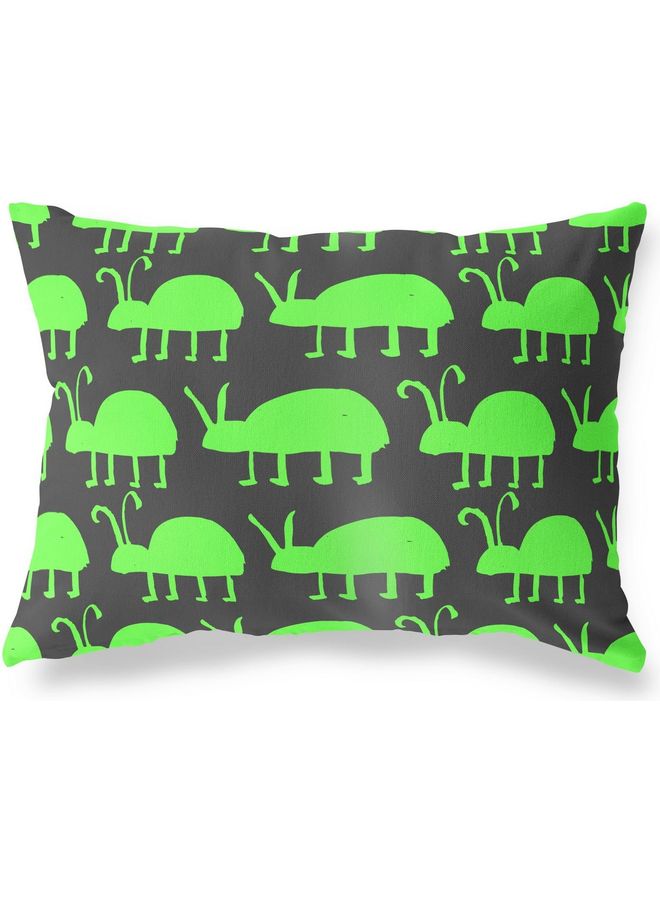 Bonamaison Decorative Cushion Cover cotton Multicolour 45x60cm BLACK - GREEN