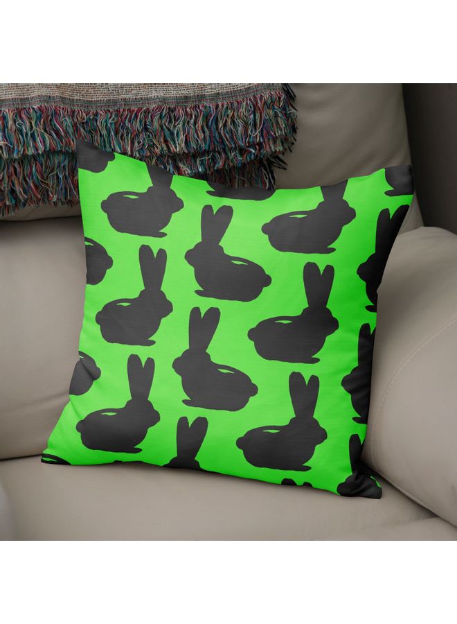 Bonamaison Cushion Cover cotton Multicolour 43x43cm GREEN - BLACK