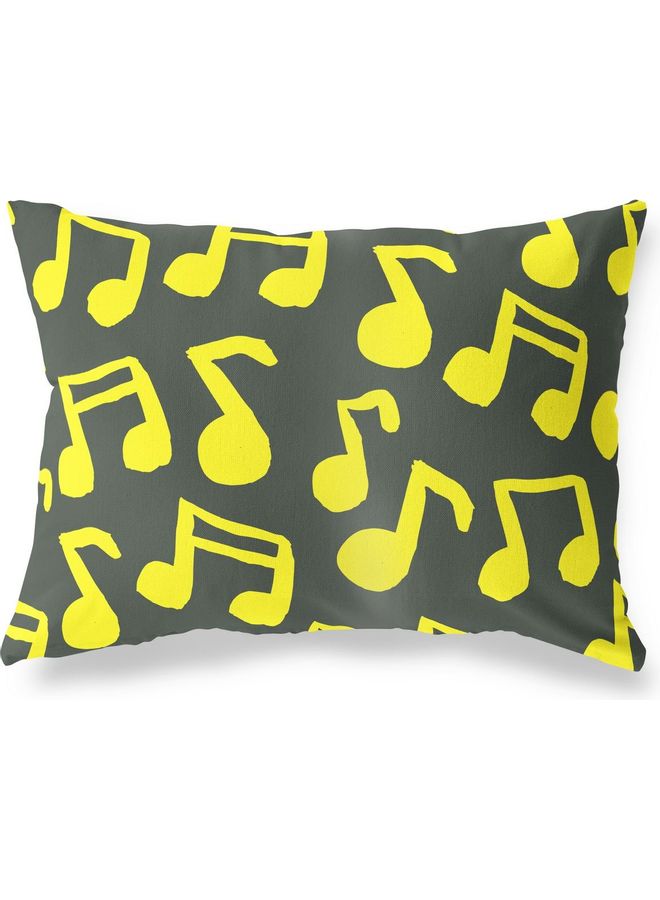 Bonamaison Cushion Cover cotton Multicolour 45x60cm BLACK - YELLOW