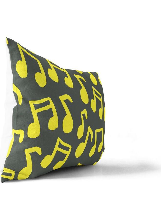 Bonamaison Cushion Cover cotton Multicolour 45x60cm BLACK - YELLOW