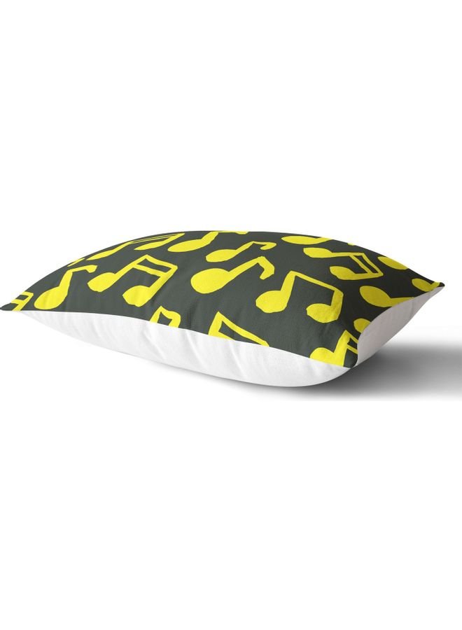 Bonamaison Cushion Cover cotton Multicolour 45x60cm BLACK - YELLOW