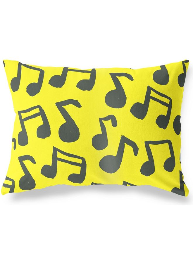 Bonamaison Cushion Cover cotton Multicolour 45x60cm DEEP YELLOW - BLACK