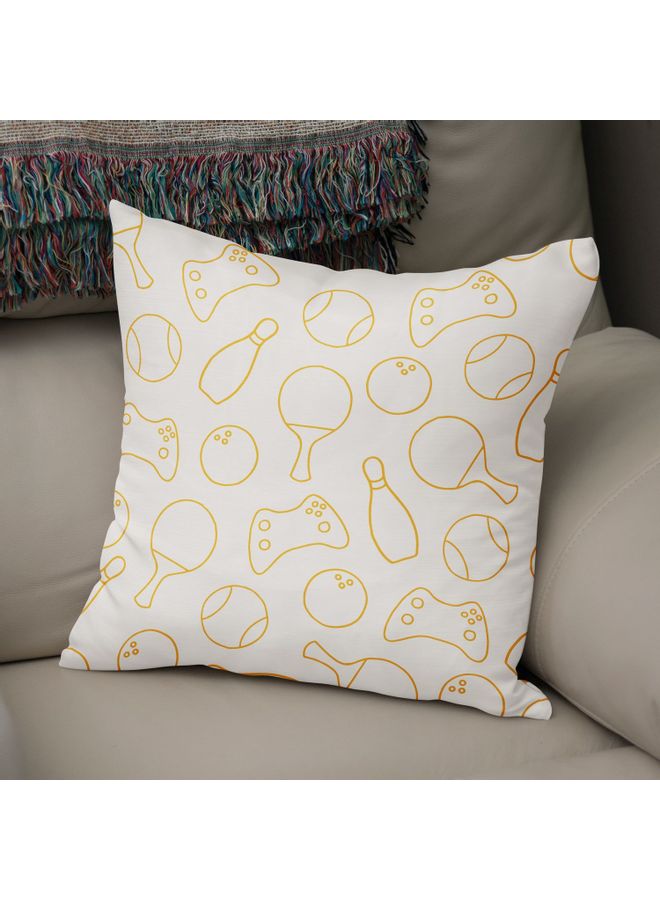 Bonamaison Decorative Cushion Cover cotton Multicolour 43x43cm WHITE - ORANGE