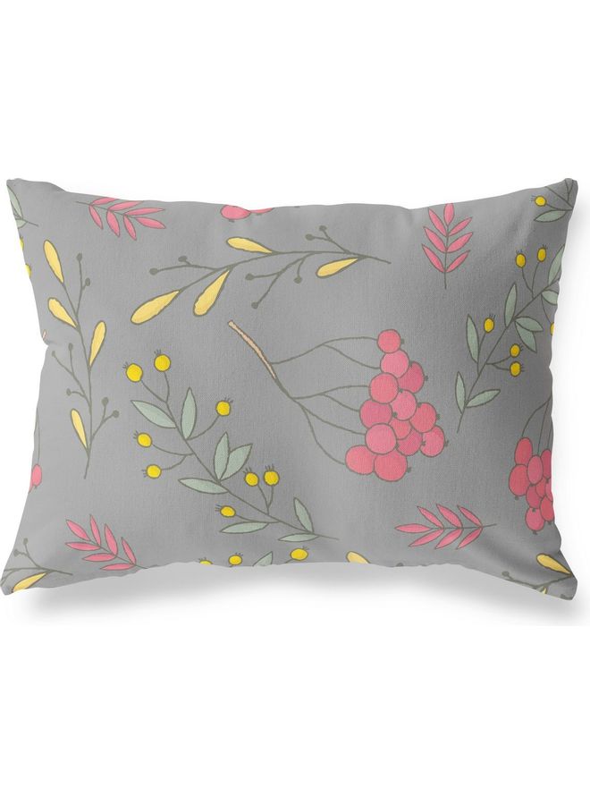 Bonamaison Cushion Cover cotton Multicolour 45x60cm GREY - YELLOW - RED