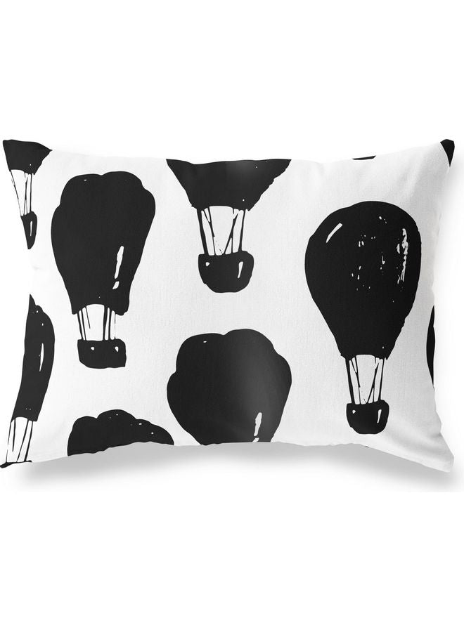 Bonamaison Cushion Cover cotton Multicolour 45x60cm WHITE - BLACK