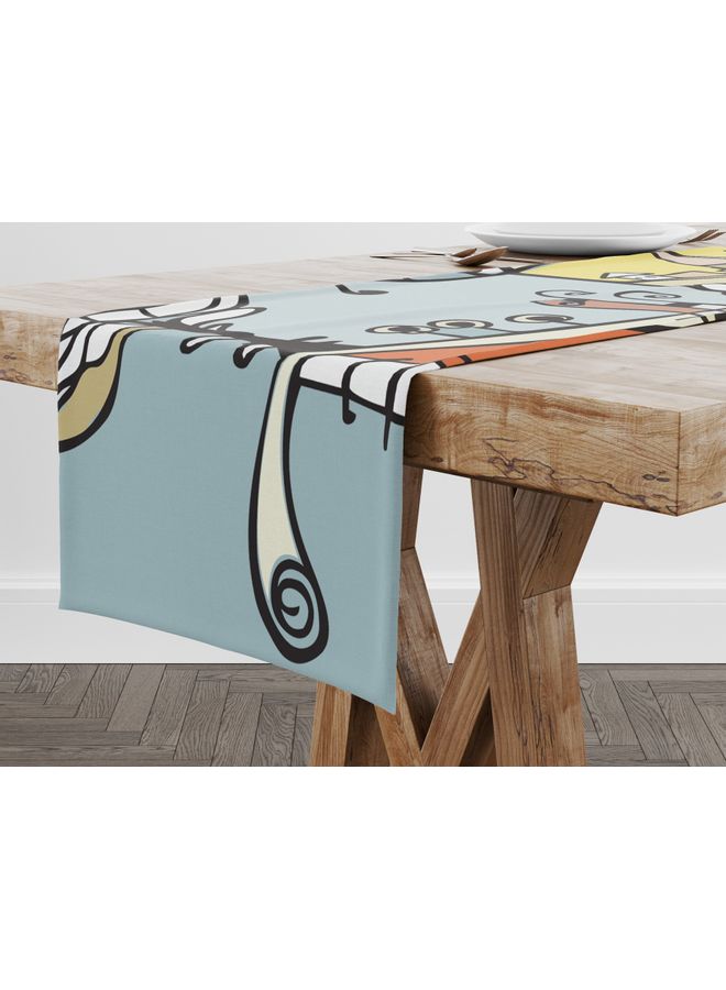 Bonamaison Polyester Table Runner Multicolour 150x50cm LIGHT BLUE