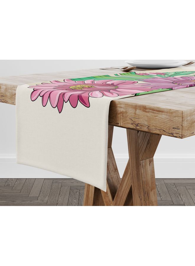 Bonamaison Polyester Table Runner Beige/Green/Pink 150x50cm