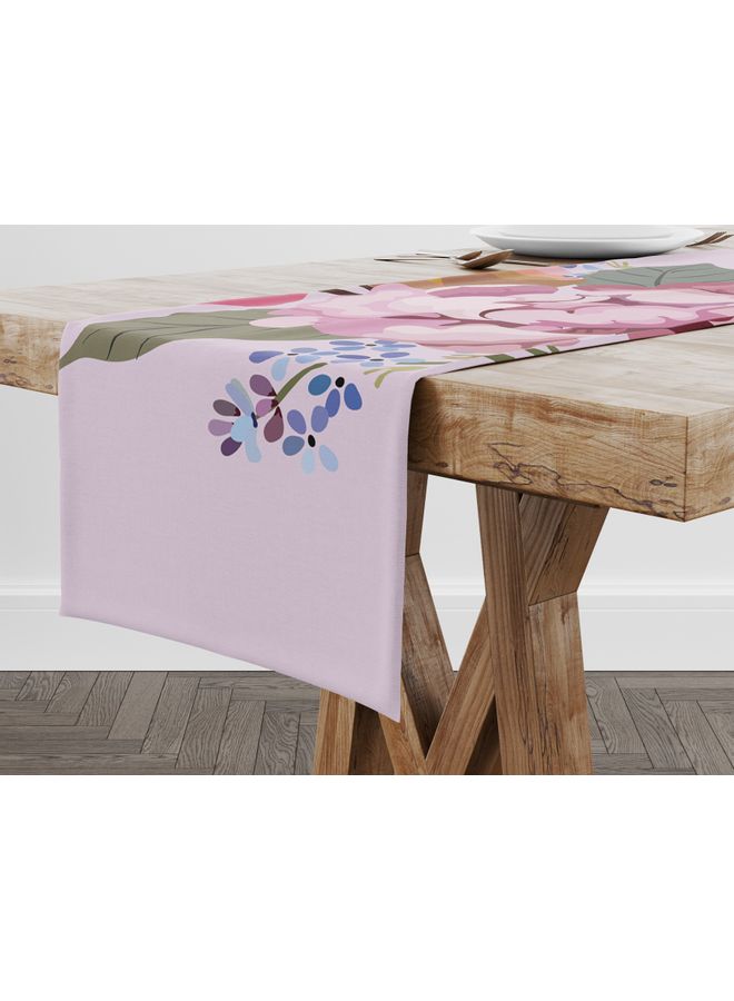 Bonamaison Polyester Table Runner - Pink/Green/Brown (150x50 cm)