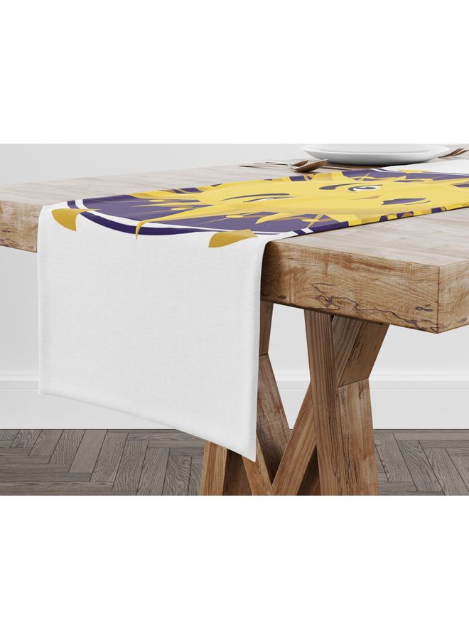 Bonamaison Polyester Table Runner White/Purple/Yellow 150x50cm SUN PRINT