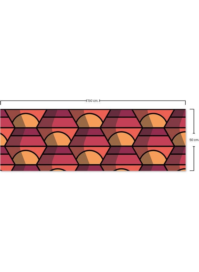 Bonamaison Polyester Table Runner Multicolour 150x50cm ORANGE - PURPLE