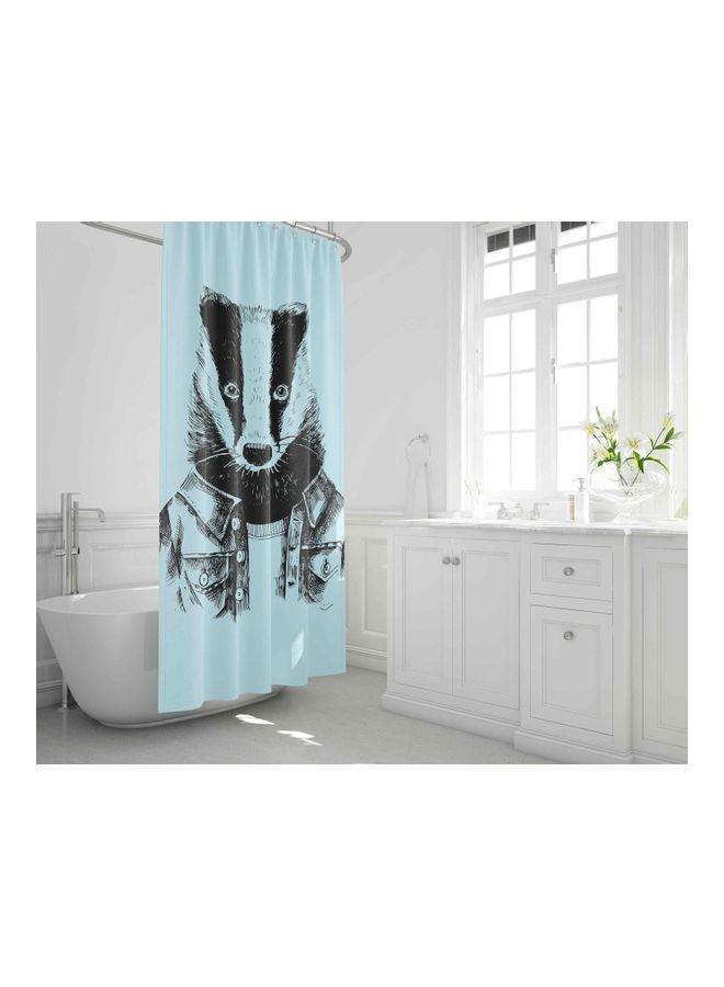 Bonamaison Shower Curtain Multicolour 150x200cm ANGRY WOLF PRINT