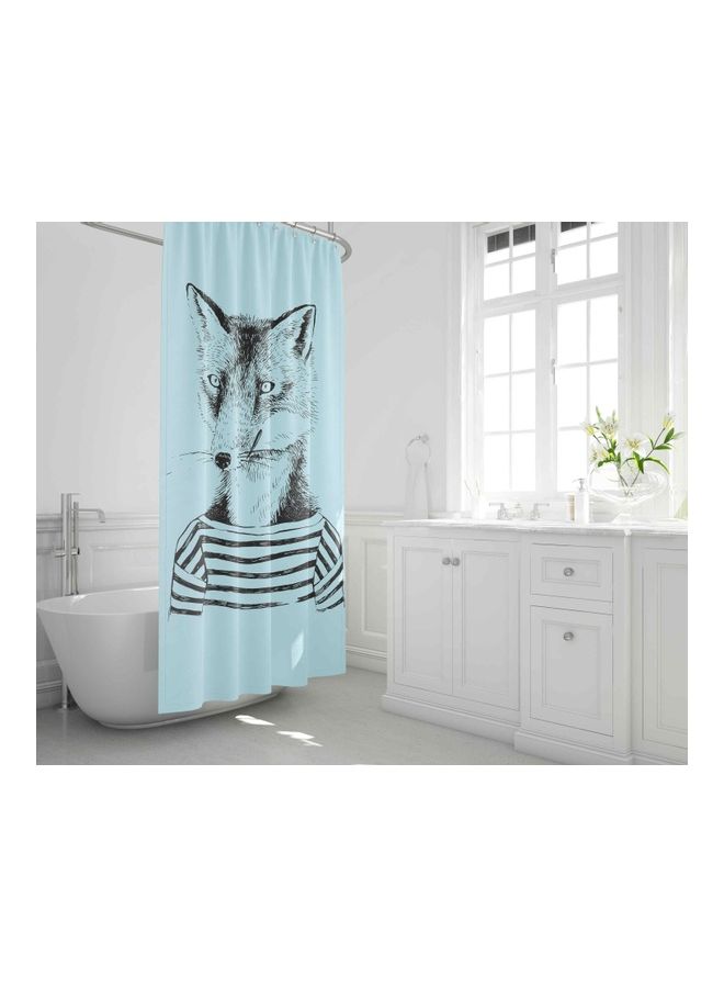 Bonamaison Shower Curtain Multicolour 150x200cm SAD WOLF PRINT