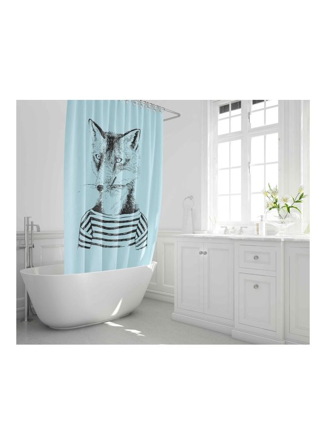 Bonamaison Shower Curtain Multicolour 150x200cm SAD WOLF PRINT