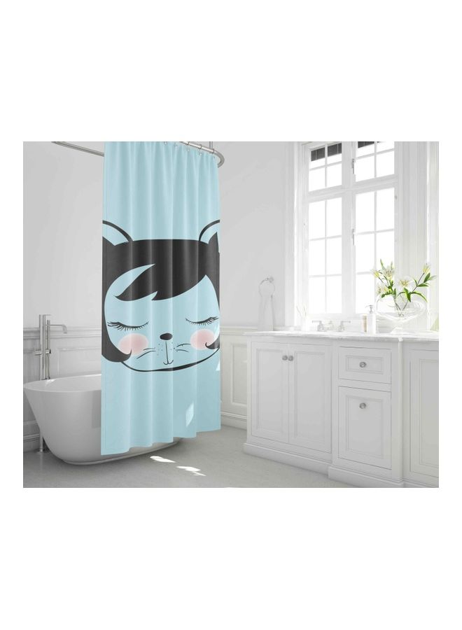 Bonamaison Printed Shower Curtain Multicolour 150 x 200cm SLEEP CAT PRINT