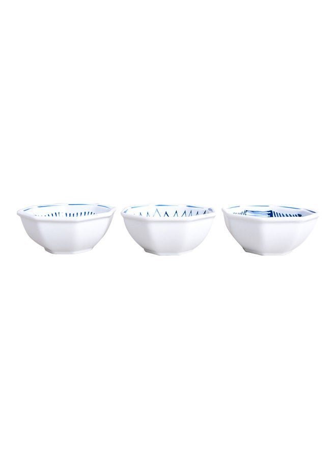 Generic Ceramic Noodle Bowl White/Blue 13 x 13 x 5.5cm