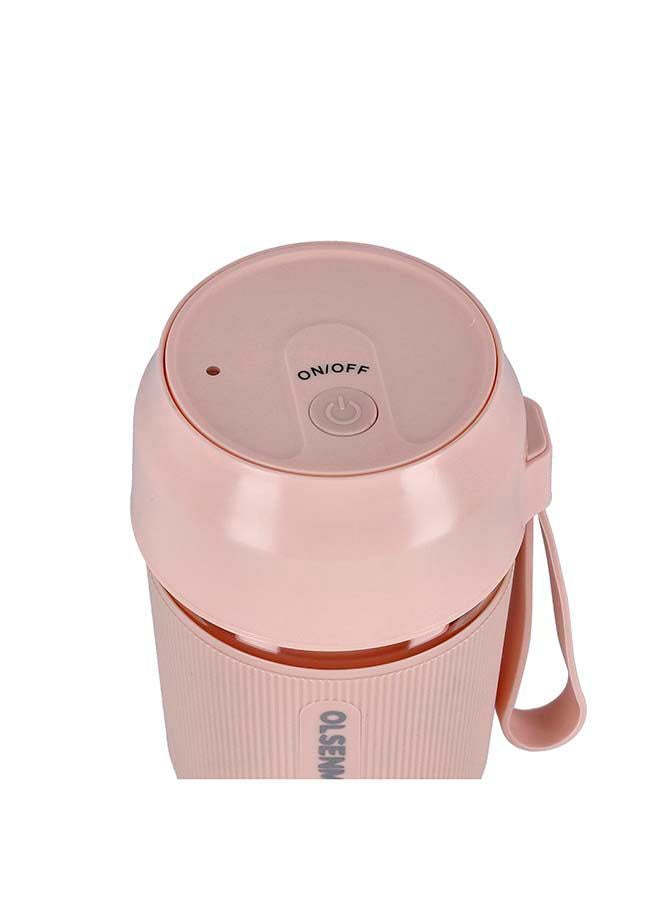 Olsenmark USB Rechargeable Portable Blender 300.0 ml 60.0 W OMSB2439 Pink/Clear