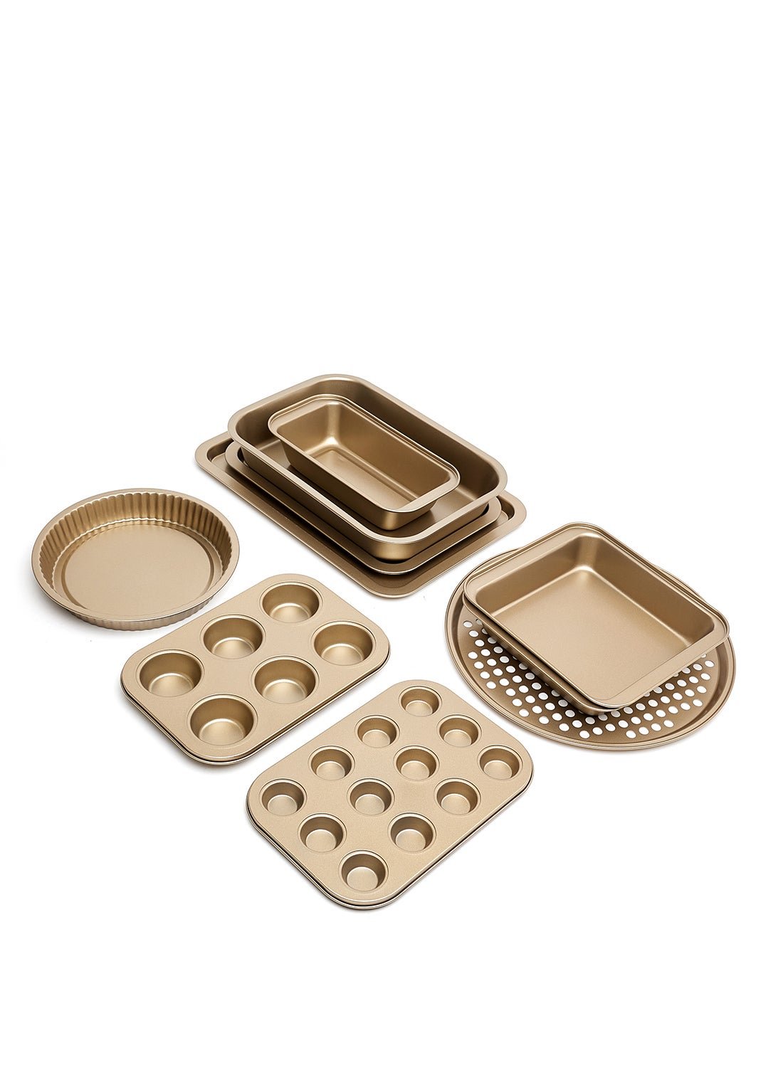 10 Piece Oven Pan Set - Made Of Carbon Steel - Baking Pan - Oven Trays - Cake Tray - Oven Pan - Cake Mold -  10-Piece Set