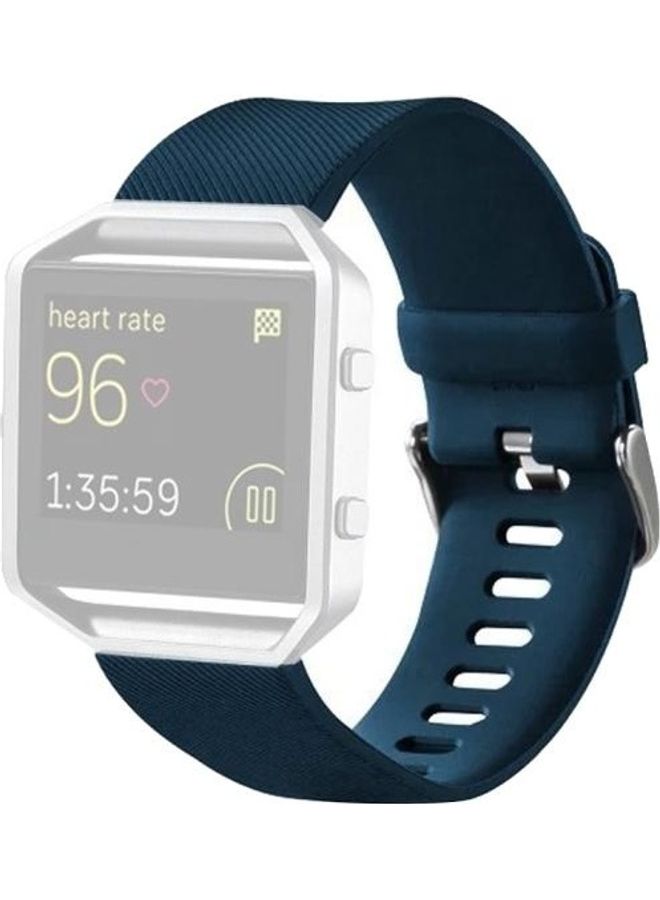 BGM Oblique Texture Silicone Watchband For Fitbit Blaze Watch Large Size, Length: 17-20cm Dark Blue