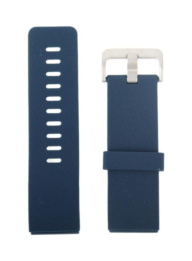 BGM Oblique Texture Silicone Watchband For Fitbit Blaze Watch Large Size, Length: 17-20cm Dark Blue