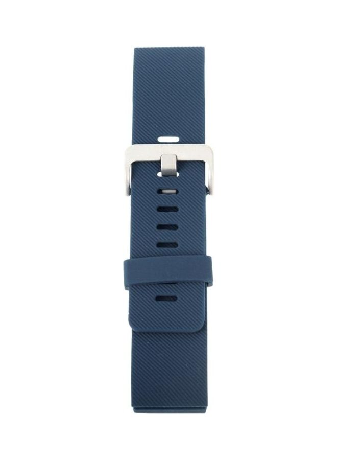 BGM Oblique Texture Silicone Watchband For Fitbit Blaze Watch Large Size, Length: 17-20cm Dark Blue