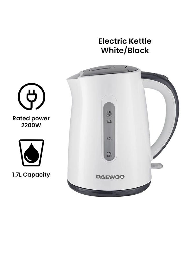 DAEWOO Electric Kettle, Korean Technology 1.7 L 2200 W DEK8805 White Grey