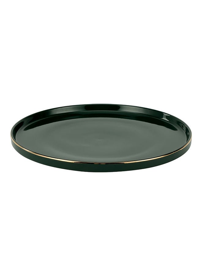 Royalford Fine Bone Dinner Plate Premium-Quality, Light-Weight and Food-Grade Plate Green - Royal Green 10.25inch