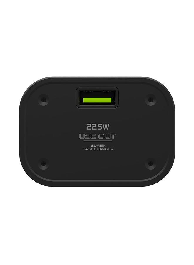 20000 mAh Nano Transparent Power Bank – Portable Fast Charging with Simultaneous Device Support, Quick Charge 3.0, Power Delivery, and Digital Display - Black